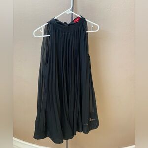 Scarlett Black Pleated Sleeveless Mini Dress